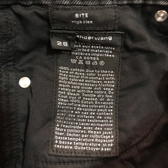 New Alexander Wang Bite High Rise Denim Shorts Rigid Black Jean Cut Off 28 - Picture 10 of 13